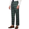 thumbnail image 5 of INSPIRE CHIC Men's Pants Plaid Mid-Waist Classic Business Checked Dress Pants 28 Dark and Green, 5 of 6