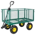 thumbnail image 6 of 4-in-1 Oversized Steel Dump Garden Cart, 880lbs All-Terrain Utility Cart with Removable Liner & Panels for Outdoor Lawn & Patio, Green, 6 of 9