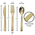 thumbnail image 6 of Perfect Settings 150-Piece Gold Plastic Disposable Cutlery Sets, Heavy Duty Premium Hammered Finish, 50 Sets, 6 of 12