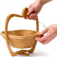 thumbnail image 5 of 3X Cesta Plegable en Forma de Manzana, Cesta Plegable para Frutero y Tabla de Cortar, Frutero de Madera de Bambú, 5 of 5