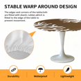thumbnail image 2 of Elastic Fitted Round Tablecloth, Coral Brown Waterproof Stretch Table Cover for 55"-60" Tables, White Coastal Ocean Marine Nautical Beach Washable Outdoor Tablecloths for Patio, Picnic, Camping, 2 of 9