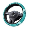 thumbnail image 2 of Rateoe a Teal Ribbonin Pattern Elastic Stretch Steering Wheel Cover, Universal 15 inch, Microfiber Breathable , Anti-Slip, Odorless, Easy Carry, 2 of 6