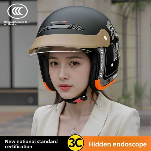 Men's and Women's Universal Riding Electric Bike Helmets with Hidden Lenses, Anti Fog, All Season Universal, Breathable for Men and Women