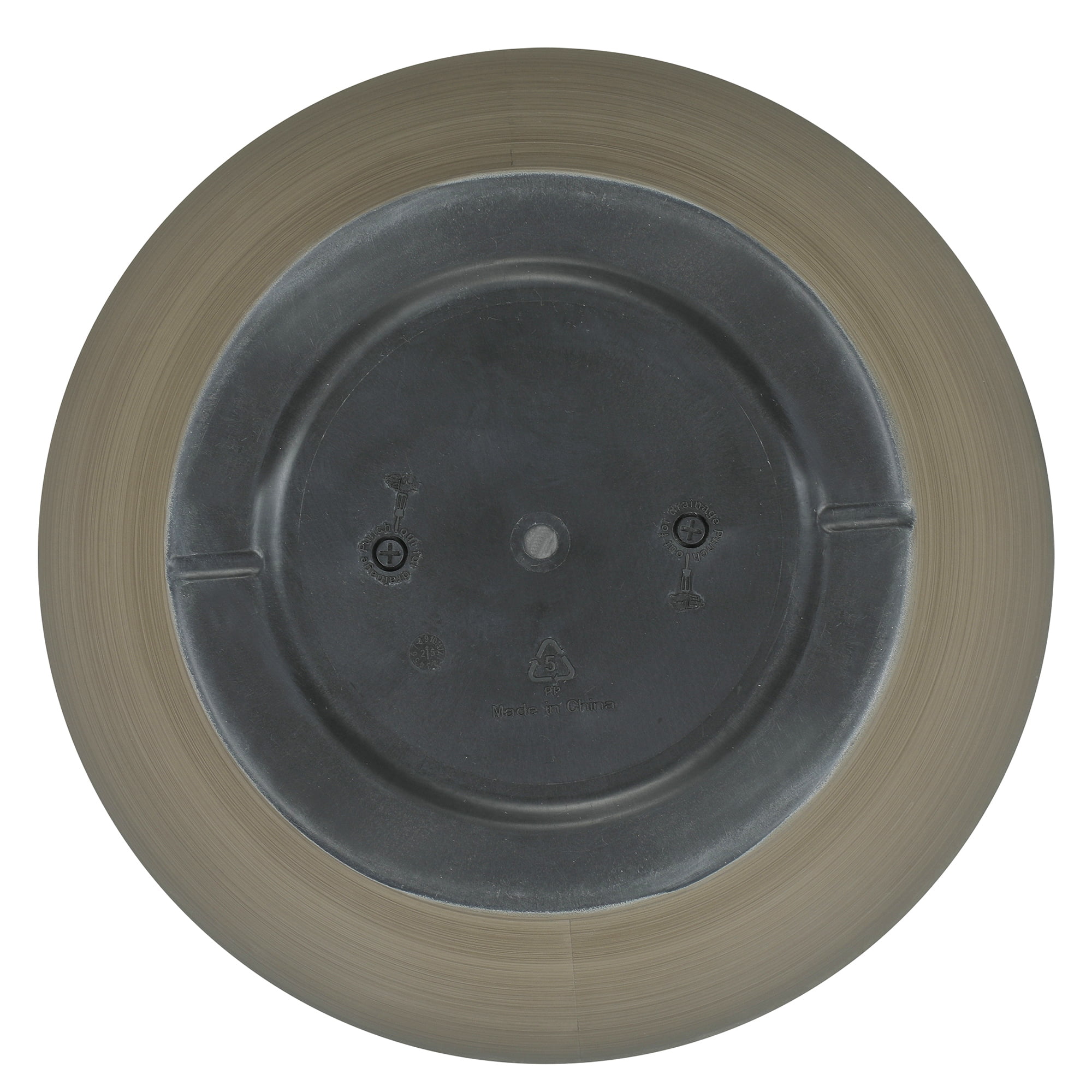 Mainstays Sienna 15.5" x 15.5" x 13" Round Birch Gray 100% Recycled Resin Planter