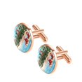 thumbnail image 2 of Santa Claus Elegant Men's Cufflink Set for Formal Attire, Made of Stainless Steel, Ideal for Business Events, 2 of 6