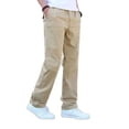 thumbnail image 2 of HAiming Big and Tall Men's Pants Elastic Waist Solid Color Trousers Casual Loose Fashion Clothes with Pockets, 2 of 5