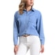 thumbnail image 1 of Camisa de mezclilla casual para mujer INSPIRE CHIC de manga larga, chaqueta de jean, talla L, azul claro, 1 of 6