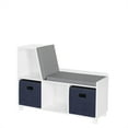 thumbnail image 3 of RiverRidge Kids Book Nook Toy Storage Bench with Cubby Organizers Cushion and 2 Navy Bins, 3 of 9
