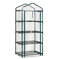 thumbnail image 3 of Alvantor 4 Tier Mini Greenhouse with PVC Cover, Roll-Up Zipper Door, Portable Indoor Outdoor Garden Plant Shelves, 27"x19"x62", 3 of 12