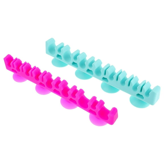 2pcs Air Dry Makeup Brush Rack Silicone Holder with Suction Cup for Drying Organizing Cosmetic Brushes
