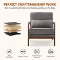 thumbnail image 4 of HSUNNS Mid-Century Modern Accent Chair, Arm Chair with Wood Frame and Pillow, Upholstered Armchair Comfort Reading Chair Lounge Chair for Living Room Bedroom Sunroom, Grey, 4 of 11