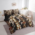 thumbnail image 3 of jejeloiu Ancient Bohemian Aztec 7pcs Bedding Comforter Set,Vintage Cattle Hide Queen Bedding Sets For Boys Men Reversible, 3 of 8