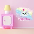 thumbnail image 3 of Personalized Watercolor Decal Living Room Wall Decal for Family Girly Art Female Cat Pink Crown Design Cute Custom Name Decal - Size: 40 In x 32 In, 3 of 5