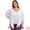 White, variant on DARING DIVA Plus Size Open Front Trim Cardigan 3/4 Sleeve High Low Hem 2X White