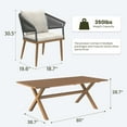 thumbnail image 7 of LayinSun 5 Piece Outdoor Dining Table Set, Aluminum Modern Rectangular Dining Table and All-Weather Wicker Chairs Set for Patio Deck Indoor Decor Kitchen, 7 of 7