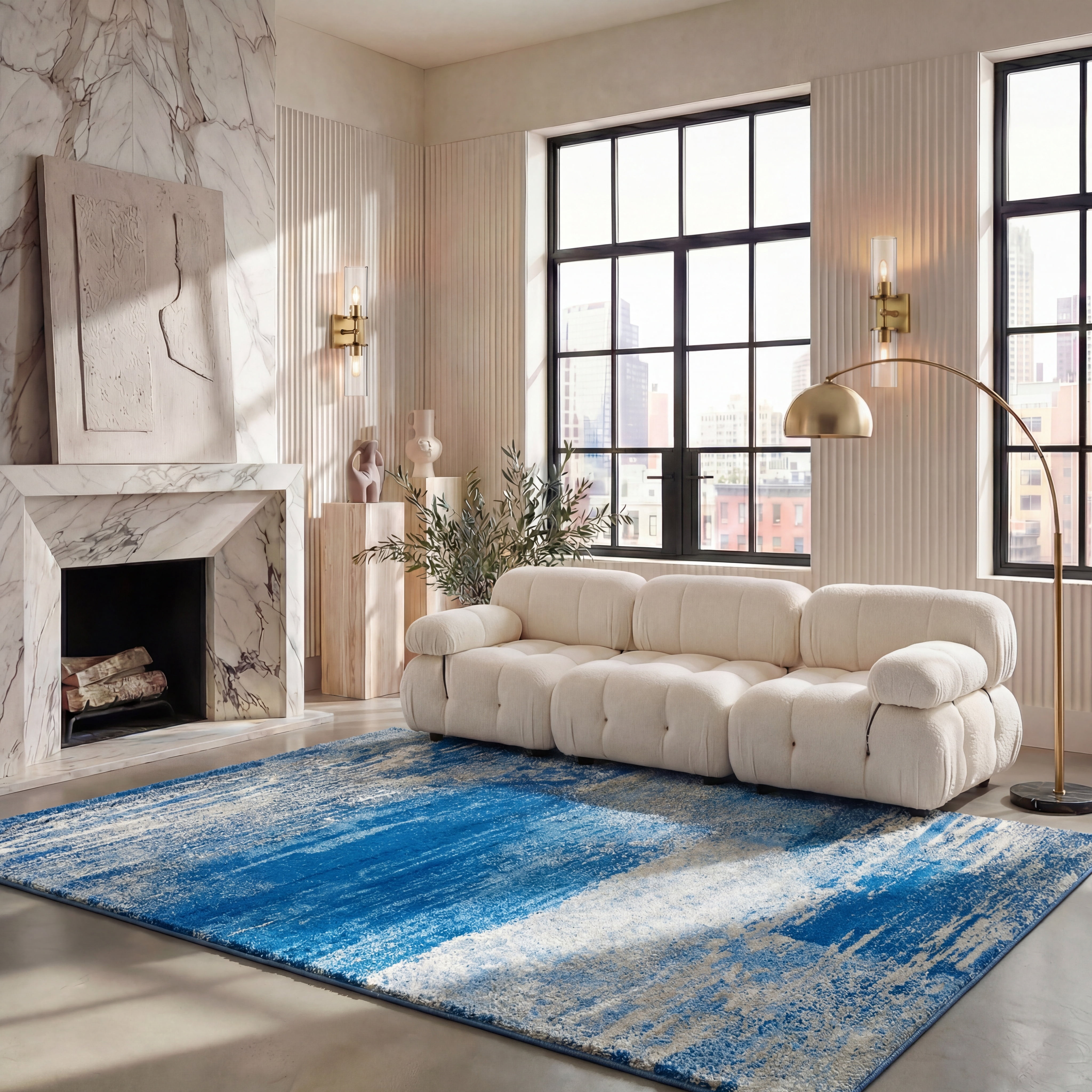 Safavieh Adirondack Rudyard Abstract Ombre Area Rug, Silver/Blue, 5'1" x 7'6"