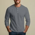 thumbnail image 5 of Lumtrix Men's Henley Shirts Long Sleeve Button Down T-Shirt Lightweight Fashion Casual Pullover Shirt Gray M, 5 of 8