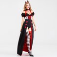 thumbnail image 6 of IBTOM CASTLE Women Queen Dress Adult Cosplay Halloween Clothes with Crown Queen of Hearts Fancy Dress Up for Christmas Carnival Birthday Party, 6 of 8