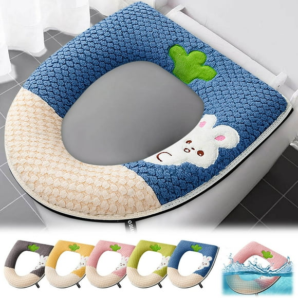 Fiudx Cojín para Asiento de Inodoro, Material Suave y Cómodo, Diseño de Correa Adhesiva, Mango Ergonómico, Fácil de Limpiar, Ajuste Seguro, para Baño En Casa o En La Oficina, Tamaño Estándar, Juego d