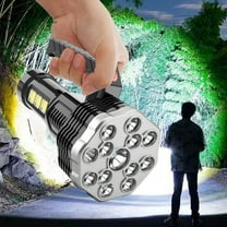 Rechargeable LED Flashlight, 11 Lights, Built-in Battery, Portable Searchlight for Outdoor Camping, COB Side Lights, 3 Light Sources, USB Charging, Waterproof, ABS Material, 230g