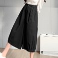 thumbnail image 4 of Lmnyox Women's Wide Leg Pants Elastic High Waist Trouser with Pocket Summer Fashion Flowy Palazzo Pants, 4 of 5