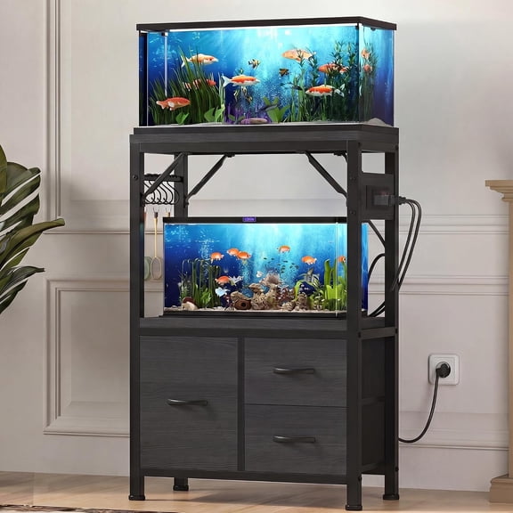 10-20Gal Fish Tank Stand with Drawer, Power Outlet
