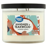 Great Value Mandarin & Teakwood Aromatherapy Candles Scented, 14 oz