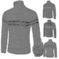 thumbnail image 1 of Jersey de punto con cuello alto grueso y acolchado para hombre, Jersey sencillo y delgado, Jersey de retazos, 1 of 3