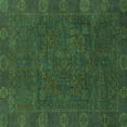 thumbnail image 1 of Ahgly Company Machine Washable Indoor Square Oriental Turquoise Blue Modern Area Rugs, 4' Square, 1 of 4