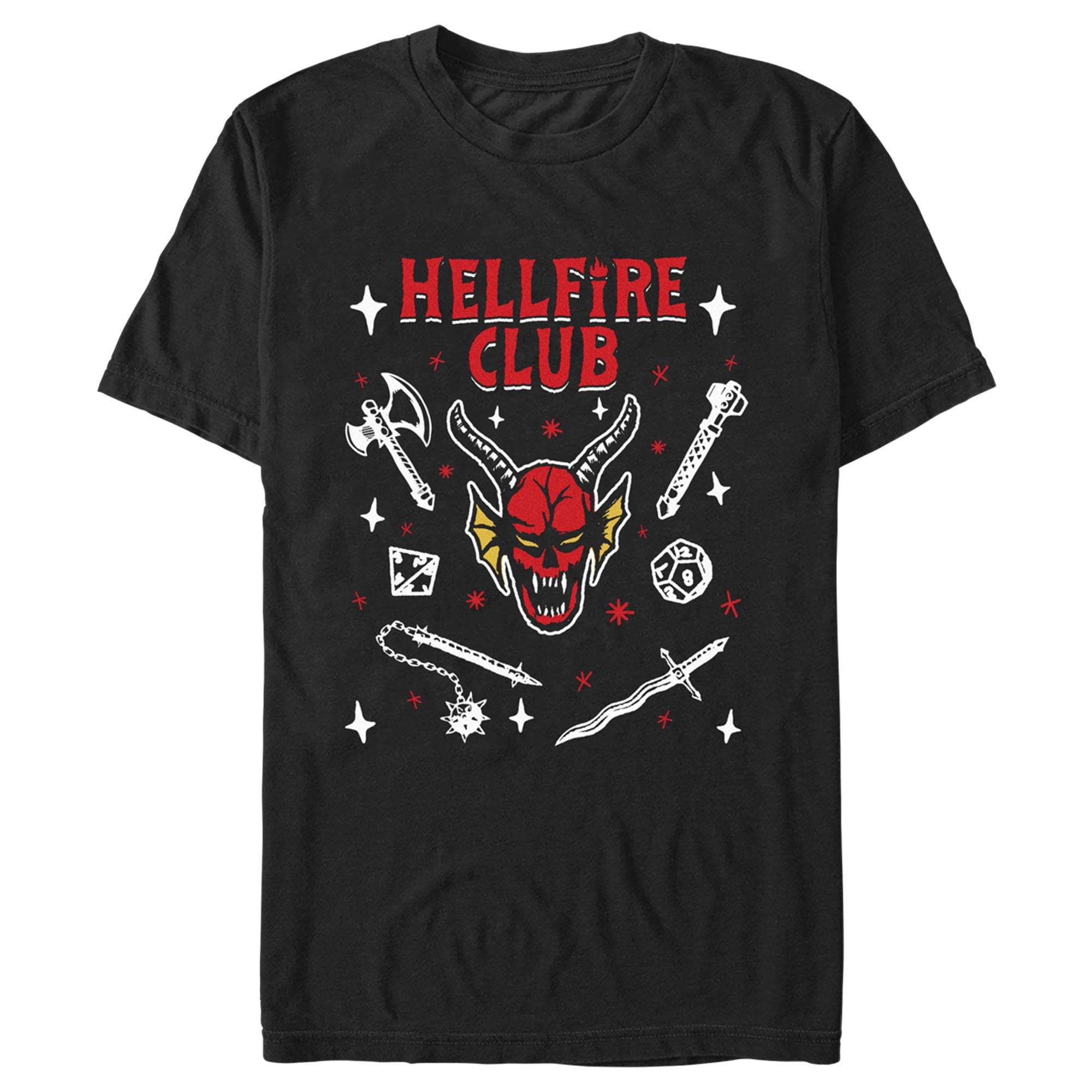 Men's Stranger Things Hellfire Club Icon Graphic Tee Black X Large
