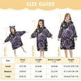 thumbnail image 4 of FORMRS Wearable Blanket Hoodie with Sleeves for Kids Cozy Flannel Sweatshirt, Purple Roses, 4 of 7