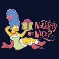 thumbnail image 2 of Men's The Simpsons Marge Naughty or Nice  Sweatshirt Navy Blue Medium, 2 of 4