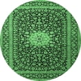 thumbnail image 1 of Ahgly Company Indoor Round Medallion Emerald Green Traditional Area Rugs, 8' Round, 1 of 4