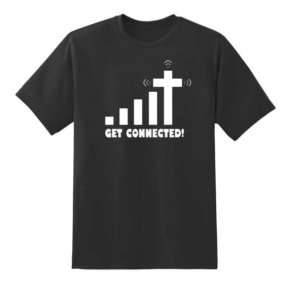 Get Connected to Jesus Great Christian Gift Funny Mens Graphic T Shirts Black,3XL