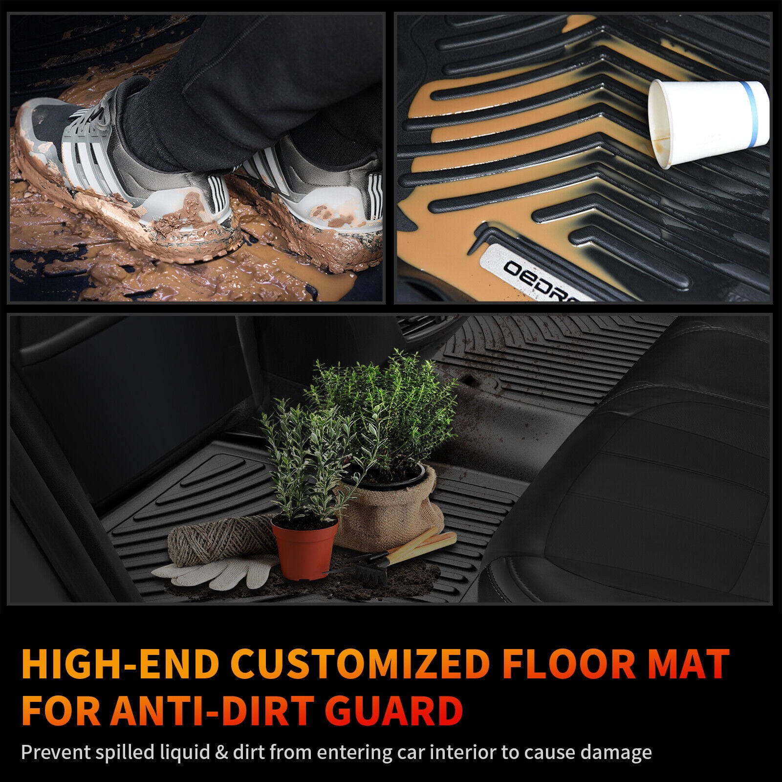 RVNI Floor Mats Liners for 2013-2019 Ford Escape 2013-2018 C-Max TPE All-Weather Guard