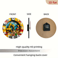 thumbnail image 7 of 10-inch 2D flat "Excavator Building Blocks" theme, wooden circular silent wall clock, suitable for modern home art decoration, wall decoration, it is an ideal gift for festivals and birthdays, 7 of 7