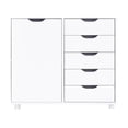 thumbnail image 6 of Naomi Home Adult 5-Drawer Storage Cabinet with Shelf and Wheels for Home Office, White, 6 of 10