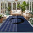 thumbnail image 2 of Area Rugs 2.7'x5', Navy Blue Striped Carpet Runner Indoor Outdoor Rugs Home Decor Aesthetic, Black Geometric Vintage Stripes Ombre Non Slip Mats Washable Accent Rug for Living Room Bedroom, 2 of 8