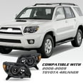 thumbnail image 2 of For 2006-2009 Toyota 4Runner Replacement Black Headlights lamps 06-09 Left+Right, 2 of 7