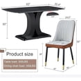 thumbnail image 3 of Sumdeal 63" Morden Faux Marble Dining Room Table Set,Big Kitchen Dining Table for 6-8 with MDF Base,7 Piece Rectangle Dining Table Set &6 Pu Leather Upholstered Chairs Ideal,Brown Grey,Set of 6, 3 of 10