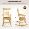 thumbnail image 3 of Gymax 2 PCS Wood Rocking Chair Porch Rocker Indoor Outdoor Seat Glossy Finish Black Natural, 3 of 5
