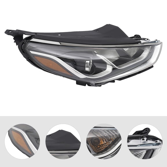 For 2018 2019 HYUNDAI SONATA Front Right Headlight Assembly, Halogen Headlight Replacement, Right Passenger Headlight (Not For Hybrid Models)