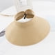thumbnail image 1 of Sombrero de playa para mujer con visera enrollable ajustable de ala ancha plegable con gorra con laz Meterk  Beige, 1 of 7