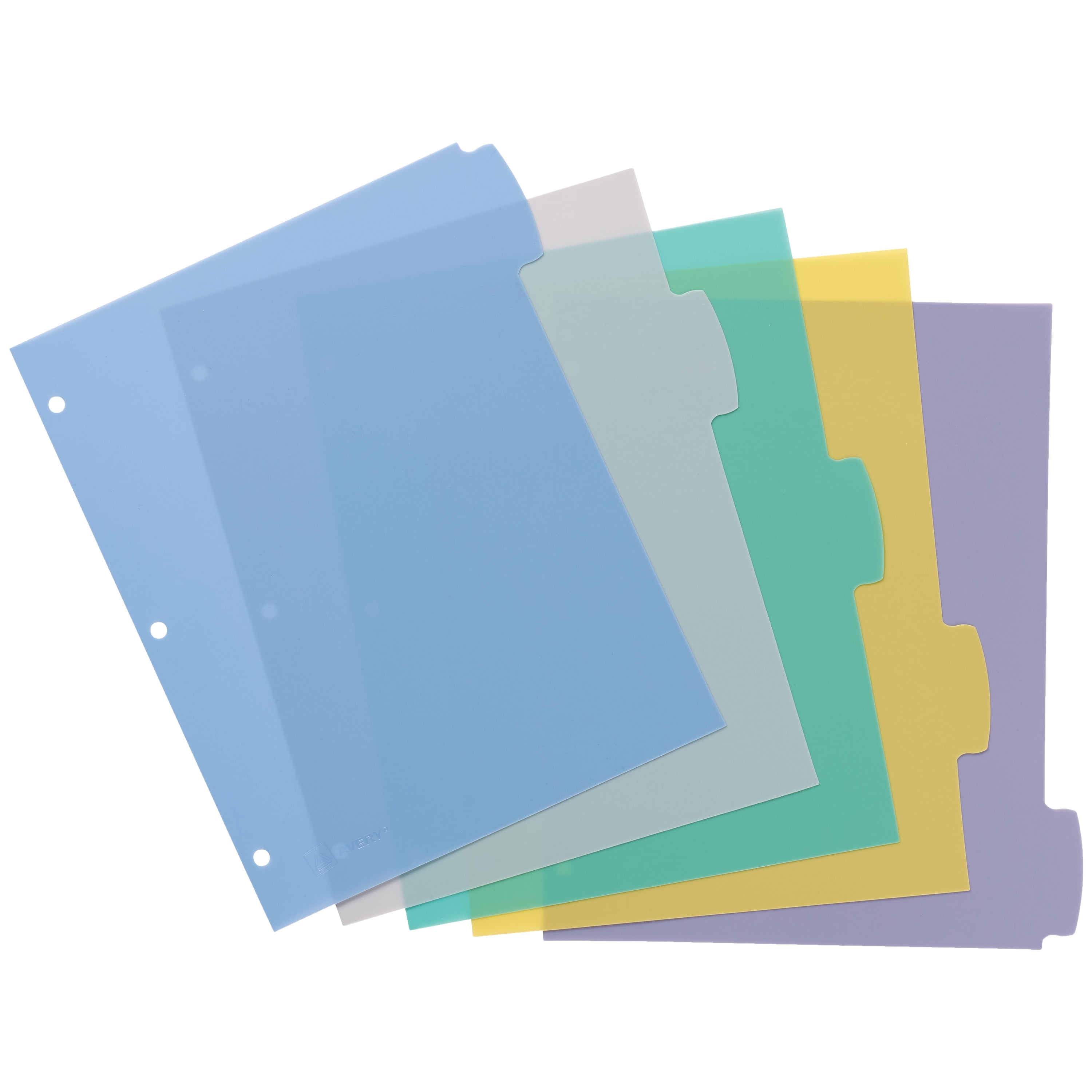 16170 1 Set New Version Write & Erase Multicolor Big Tabs 5-Tab Plastic Binder Dividers 