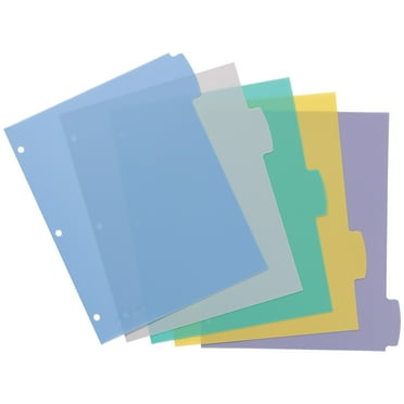 5-Tab Poly Dividers with 1 Pocket, Assorted - Walmart.com