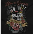 thumbnail image 2 of Life's A Gamble Skull Rose Tattoo Unisex Fleece Graphic Zip Up Hoodie Brisco Brands 3X, 2 of 5