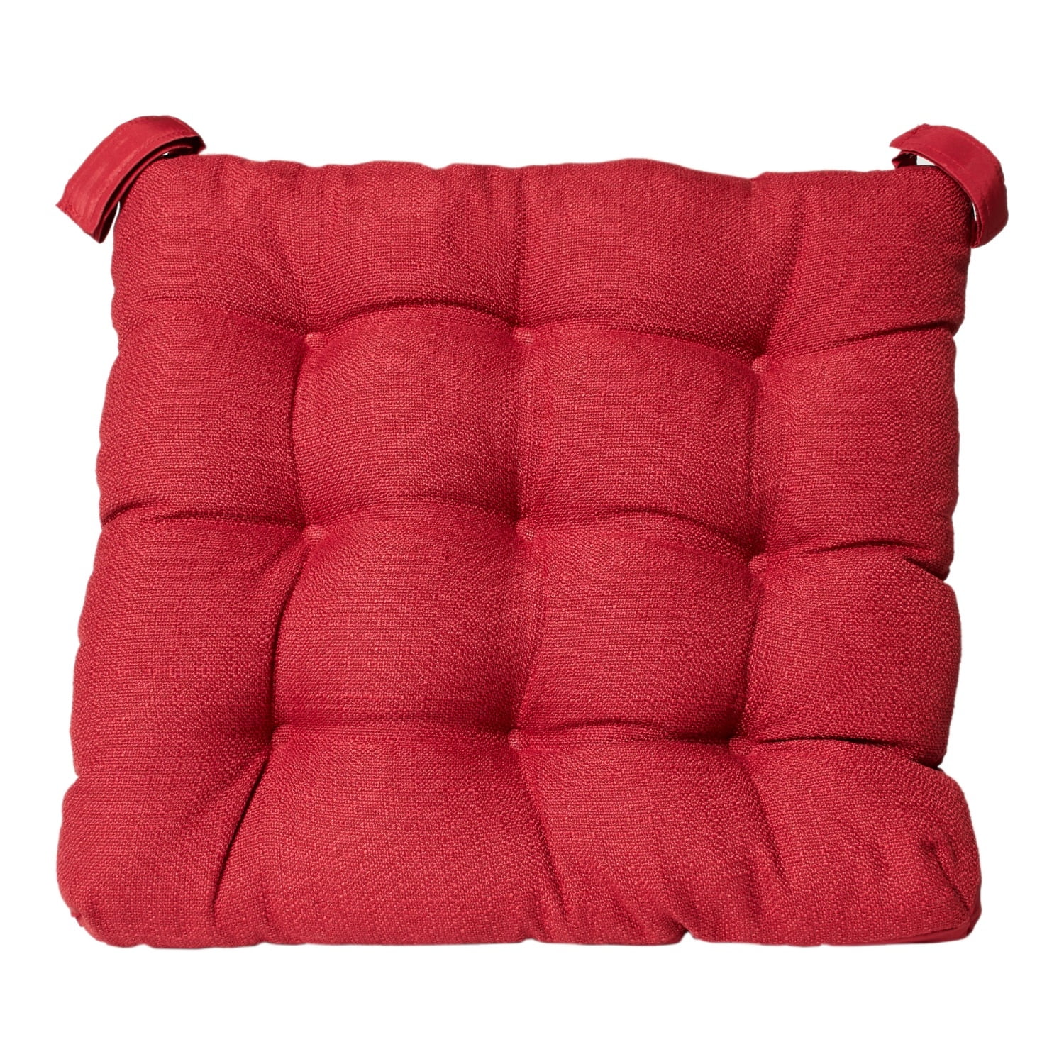 (2 pack) Mainstays Textured Chair Seat Pad (Chair Cushion), Red Color, 1-Piece, 15.5" x 16"