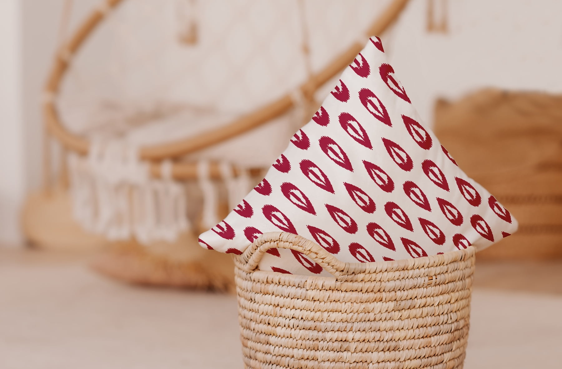 Simply Daisy 26" x 26" Ikat Tears Decorative Throw Pillow, Cranberry
