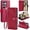 Red, variant on Wallet Case for Samsung Galaxy S26 5G 6.7-inch, Litchi Leather Flip Zipper Purse Cover with Card Holder, Detachable Wristlet, Kickstand Shockproof Protective Phone Case,Black,For Galaxy S26 (5G)