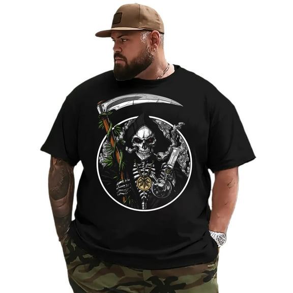 Men T Shirt for Big & Tall Man Graphic Short Sleeve Plus Size Oversized Tee Tshirts M T0 5DLS 018
